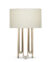 FlowDecor Deanna Table Lamp in metal with antique brass finish and beige cotton drum shade (# 4485)