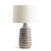FlowDecor Marilyn Table Lamp in ceramic and off-white linen tapered drum shade (# 4671)